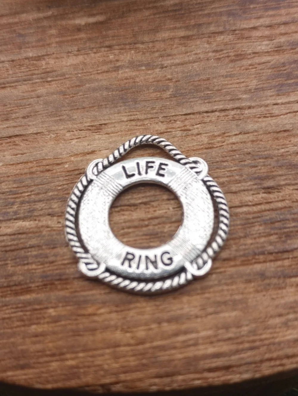 Silver Tone 'Life Ring' Charm Pendant Connector P251